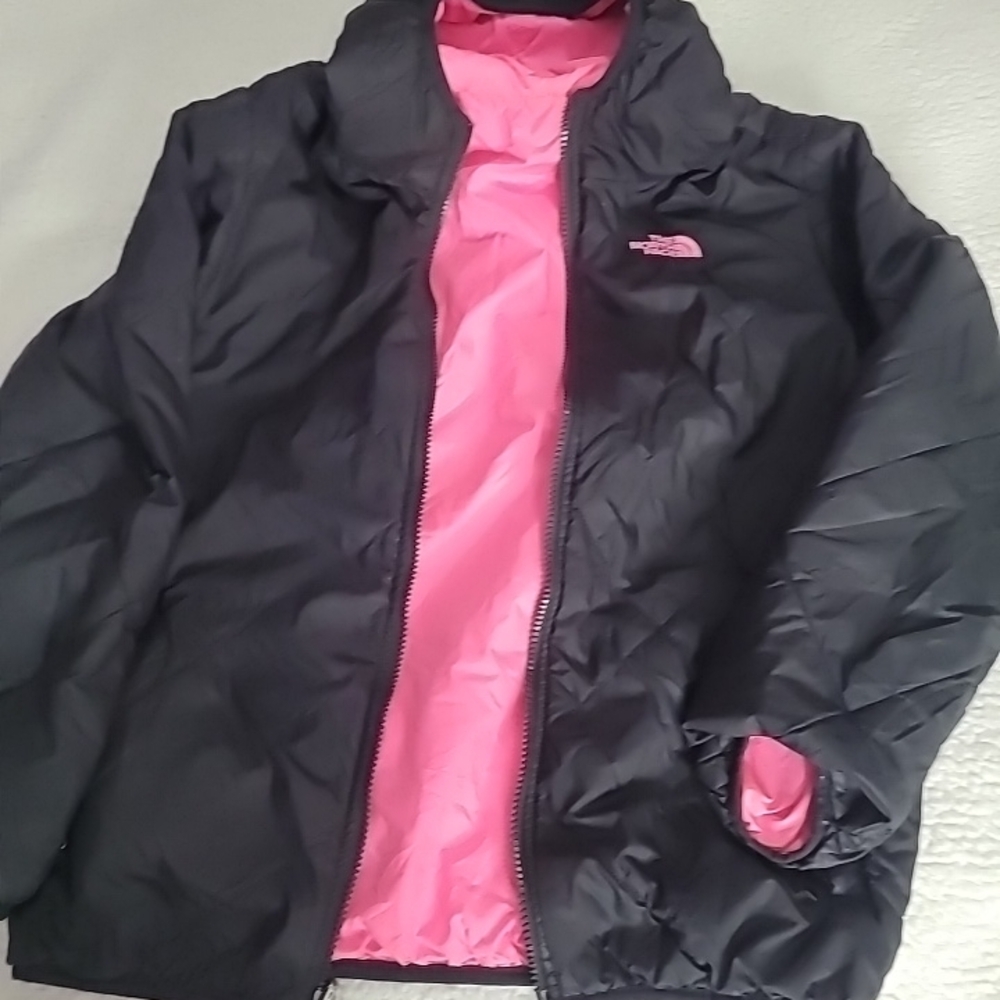 The North Face Kids Black and Pink Jacket